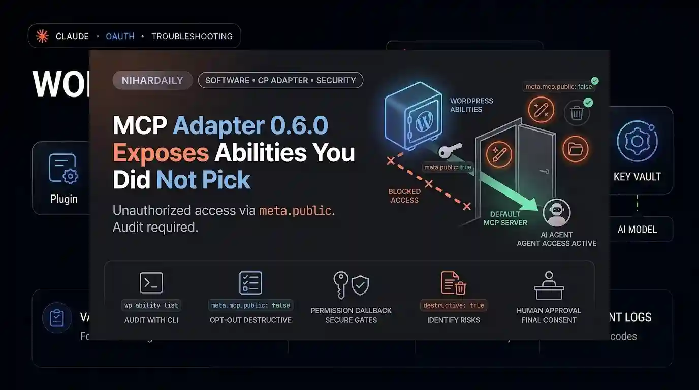 AI agent permissions on a WordPress site after the MCP Adapter 0.6.0 upgrade