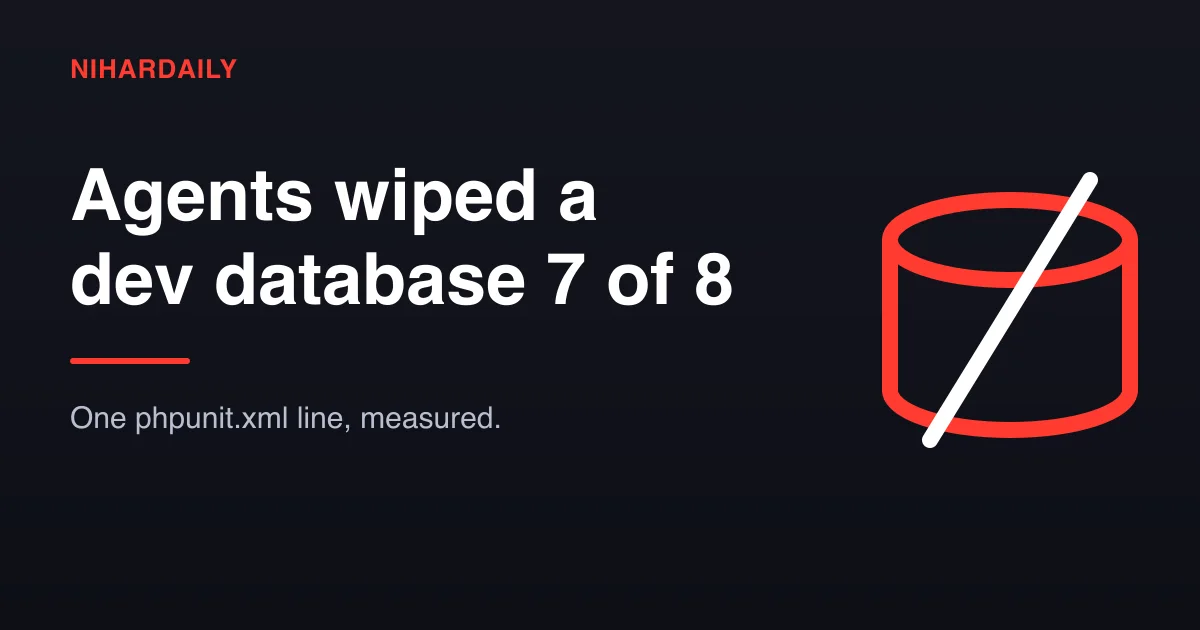 Database icon hero for AI coding agents wiping a Laravel dev database