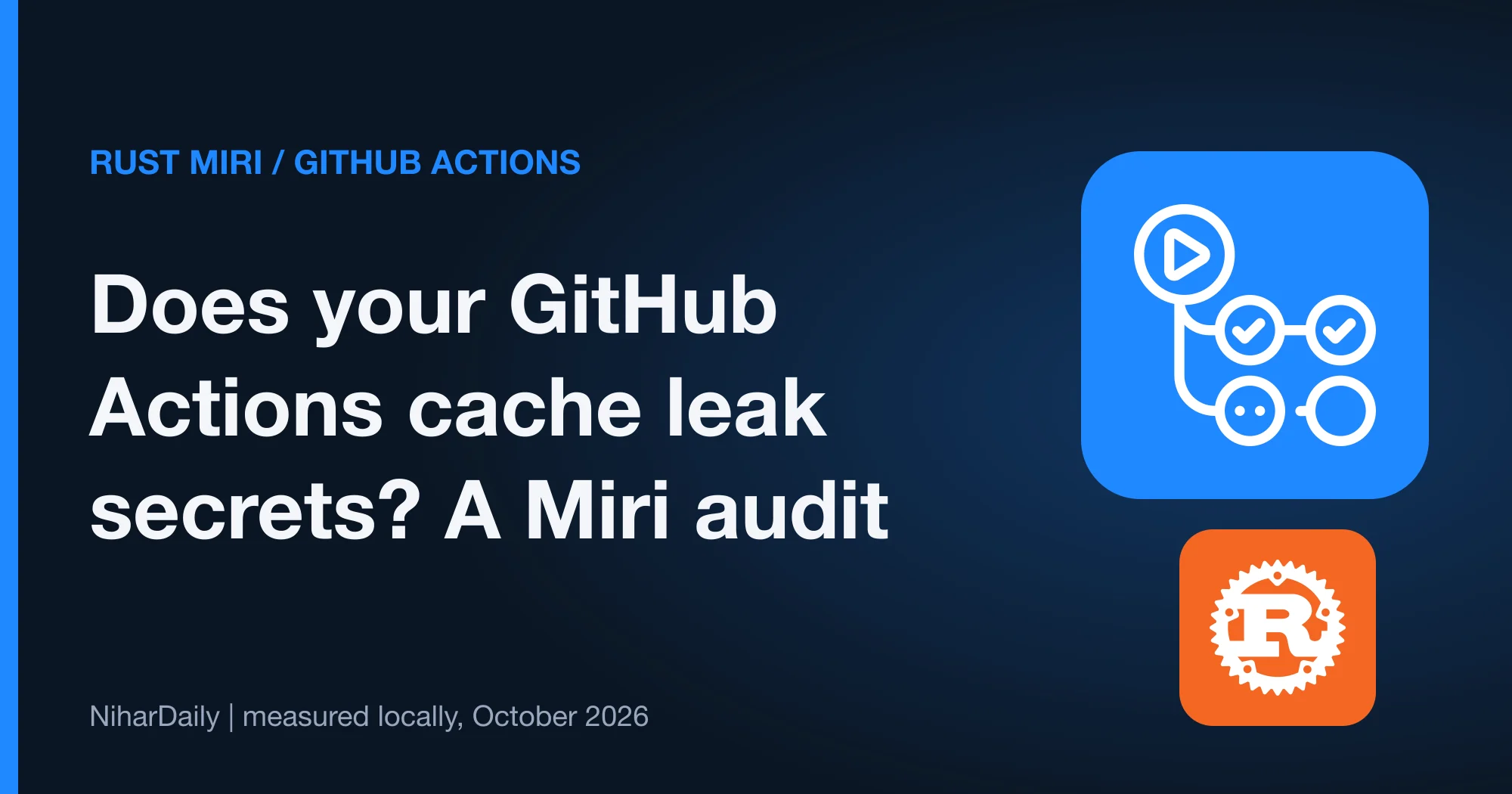 Four-question audit for the Miri GitHub Actions cache secrets leak in Rust CI