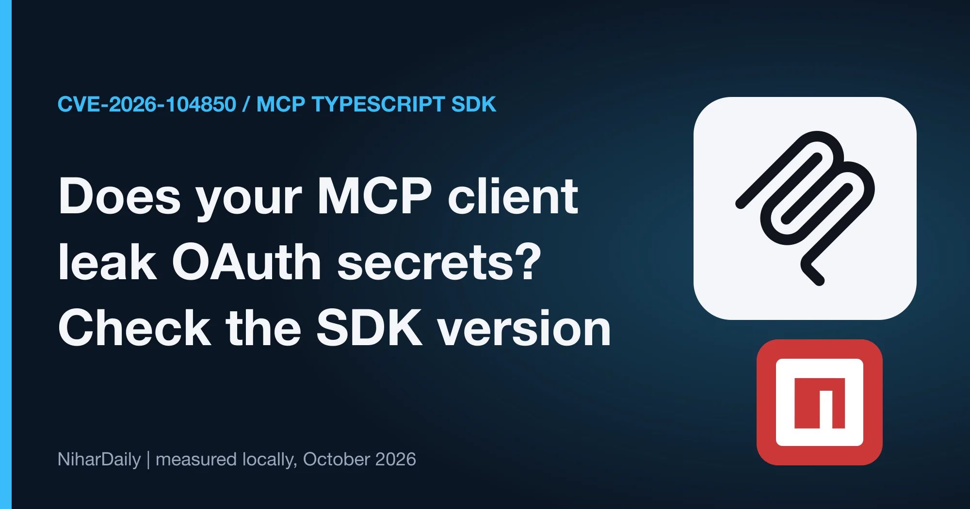 MCP TypeScript SDK affected and fixed version ranges for CVE-2026-104850