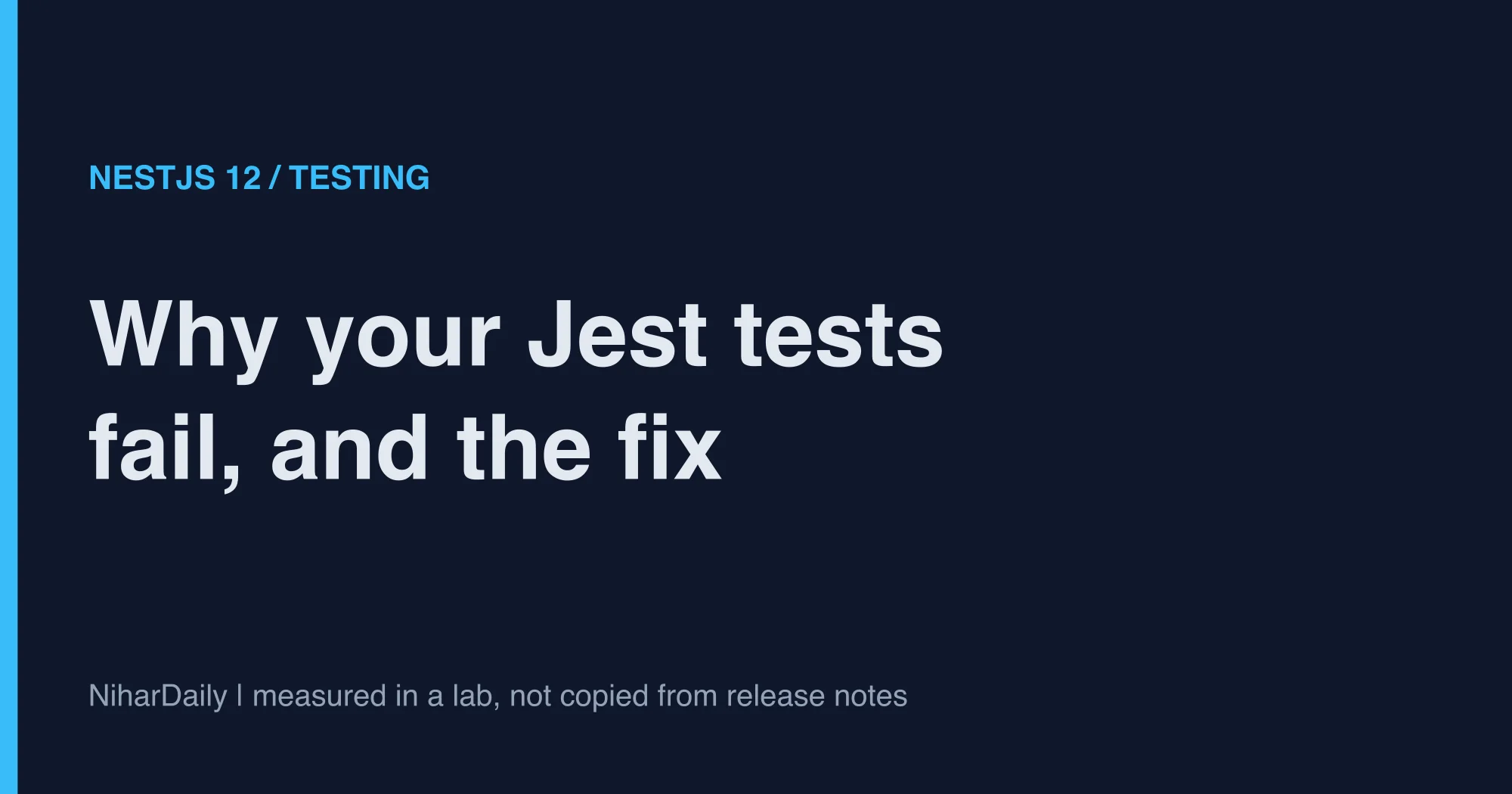 Matrix of one NestJS 12 spec passing or failing under Jest and Vitest on four Node versions