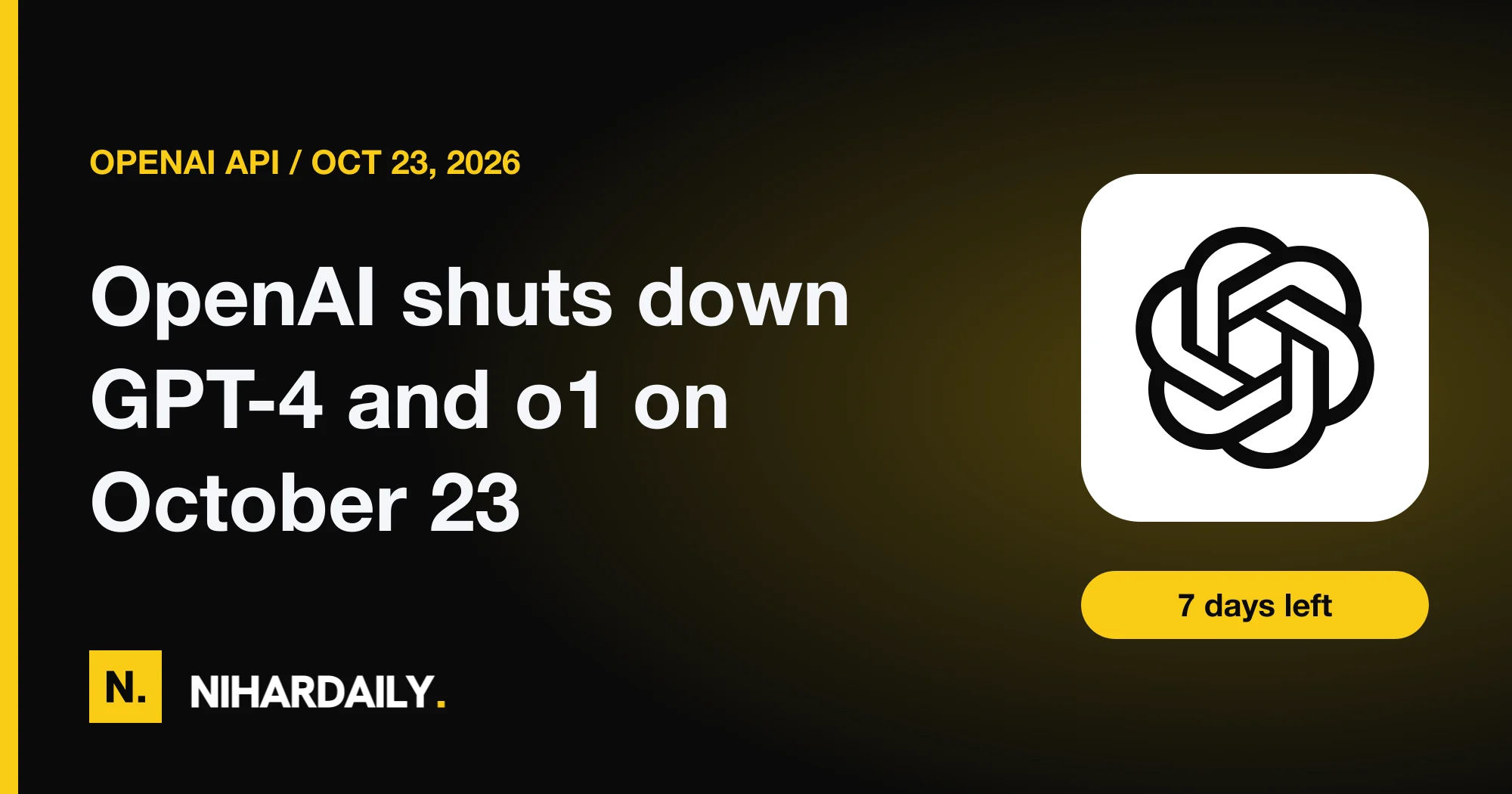 OpenAI API model shutdown on October 23, 2026 with replacement models and cost changes