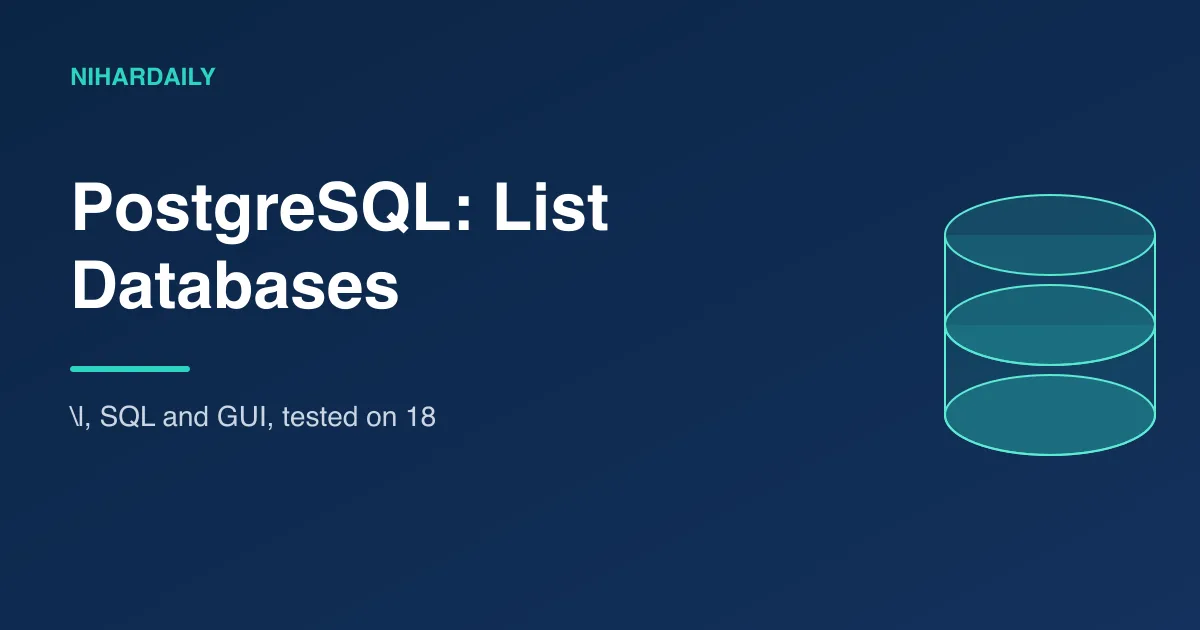 PostgreSQL list databases: \l, SQL and GUI