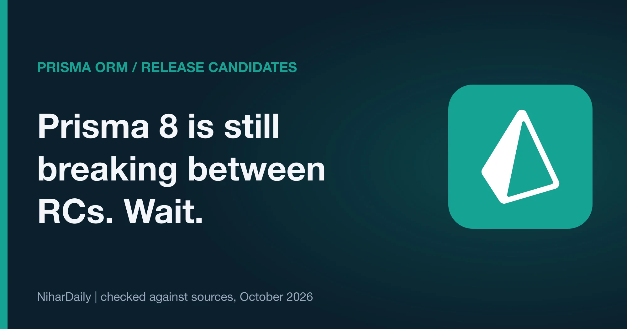 Timeline of Prisma ORM 8 release candidates and their breaking changes