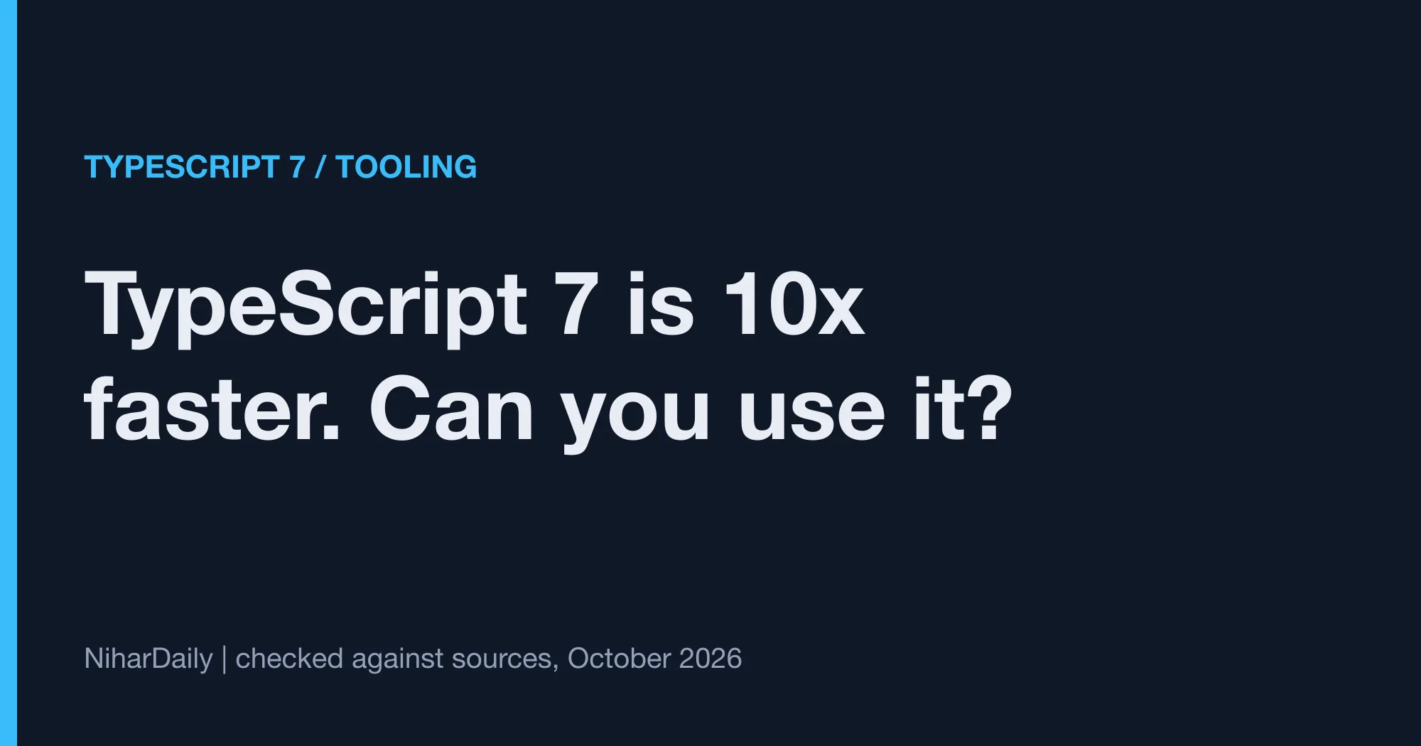 TypeScript 7 native compiler speed benchmark hero